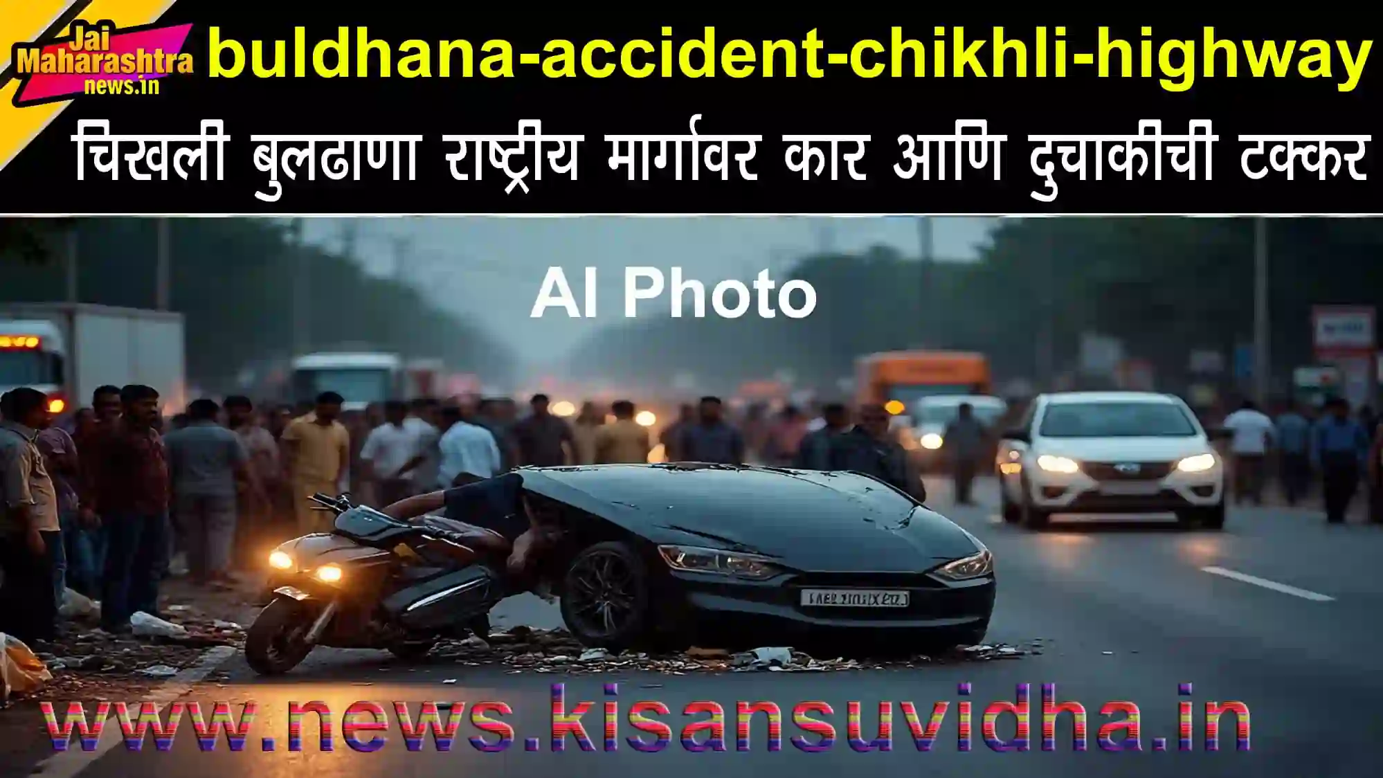 Buldhana Accident on Chikhli–Buldhana highway with car and bike collision